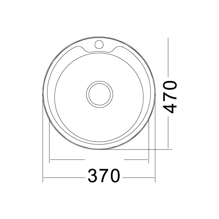 18.5'*6.3' single round bowl kitchen sink stainless steel