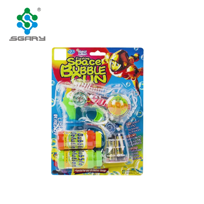 New arrival BO transparent musical space bubble gun with LED lights and bubble solution