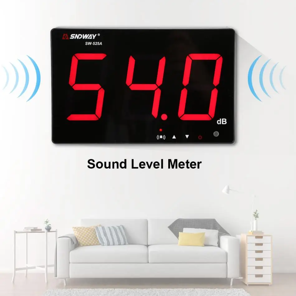 
SNDWAY Digital Sound Level Meter 30 to 130db large LCD Wall Hanging Type Decibel Noise Meter 