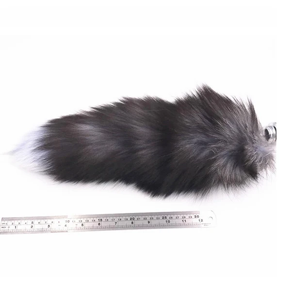 Metal adult toys fox tail anal plug for women