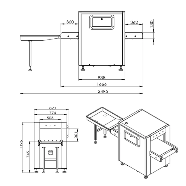International Standard Scanner Security Equipment x ray baggage check for airport luggage inspection