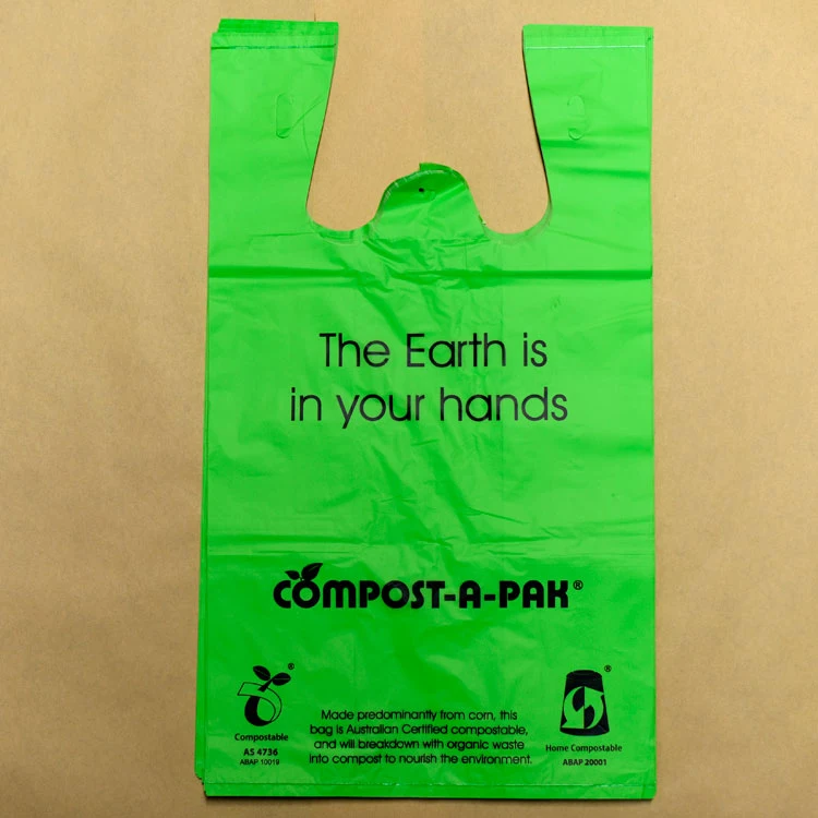 Cheap biodegradable material raw corn starch plastic bag hemp bags cornstarch with Logos