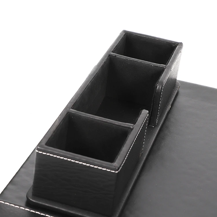 Custom Multifunctional Leather Desk Organizer Desktop stationery set office