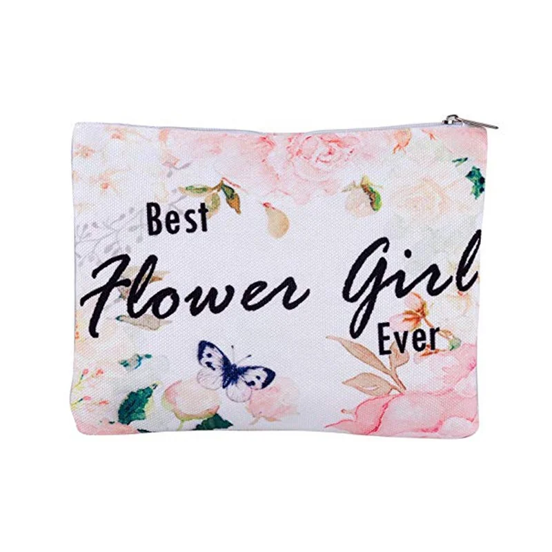 100%pure cotton Canvas Pencil Pouch Zipped Pencil Case Cute Make Up Bag