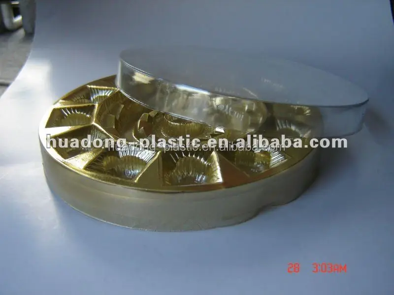 Customized Golden Chocolate/Cake Plastic Blister Packing Tray/Box Container
