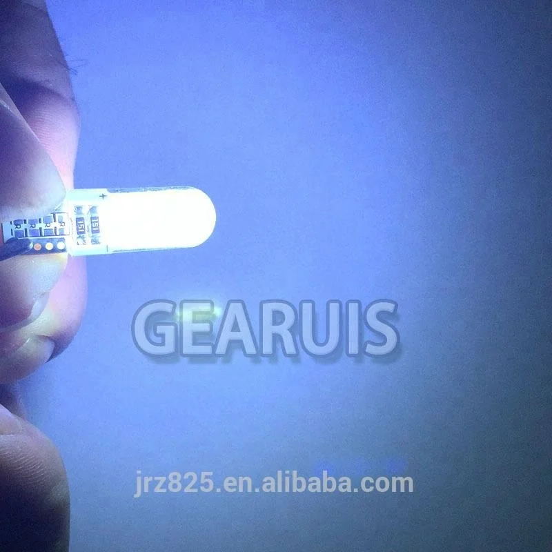 T10  silicone COB 12 Chips 80MA 194 501 W5W Car Auto interior light Wedge parking bulb for lada Car styling Pink Ice blue 12V