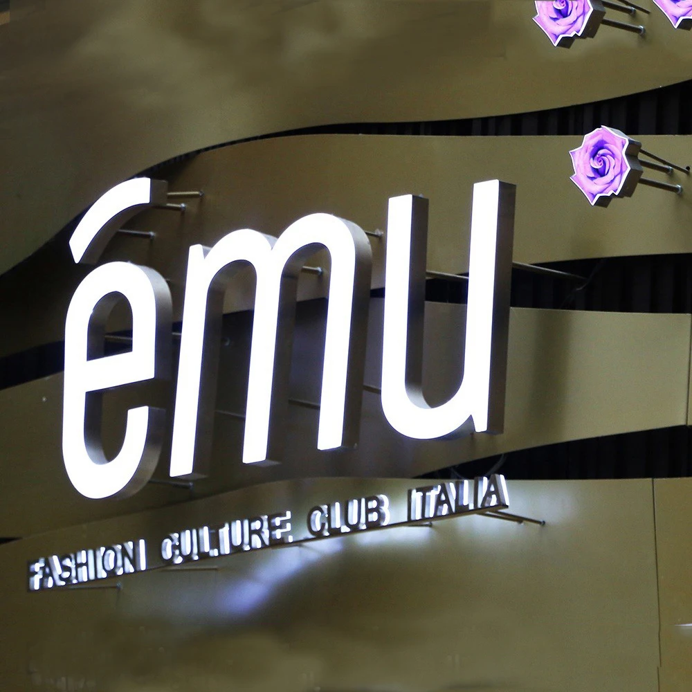 Gold Supplier Personalized Illuminated Letter Logo Signs LED Neon Light on Aluminum for Car Companies and Stores Shops