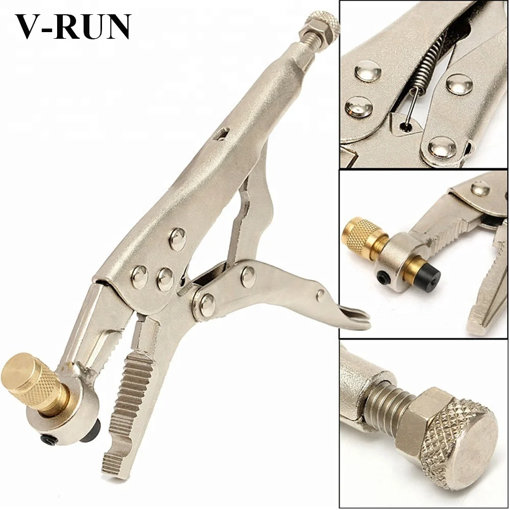 Drillpro Air Conditioner Refrigerant Recovery Refrigeration Tube Steel Locking Plier Hand Tool