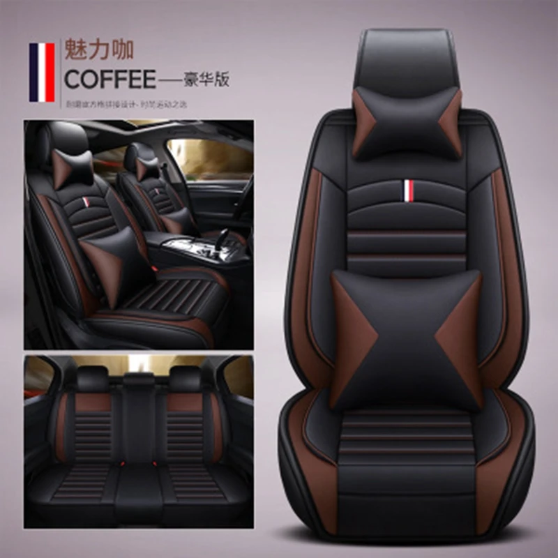 Dropshipping Good Price 5 Seats Vehicle easy to clean seat cushion PU genuine car seat cover leather with China Factory Supply
