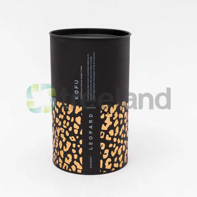 custom luxury coffee machine paper boxes round coffee packaging boxes with tin insert lid