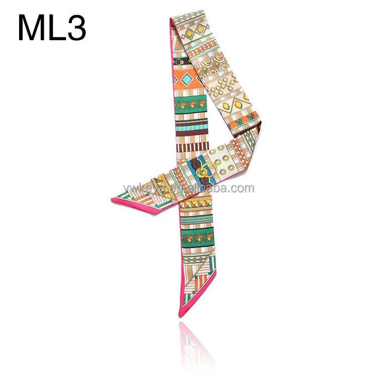 Twill Silk Small Women Ribbon Scarf  Hair Bags Handle Decoration Tie Hand Scarf