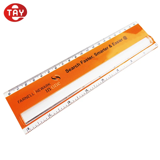 Promotion Use Custom Logo Plastic Ruler with Raised 3x Bar Magnifier