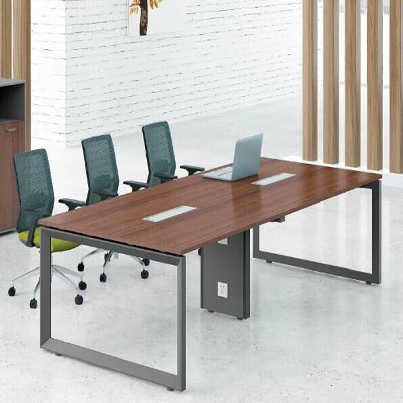 Metal frame laminate desktop double side computer workstation high end modern style office desk