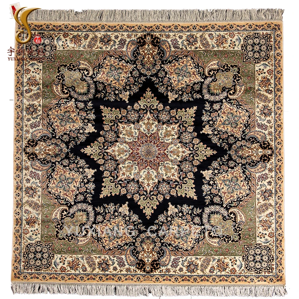 Kashan Persian Carpets And Rugs Living Room, Traditional Handmade Silk Carpet made