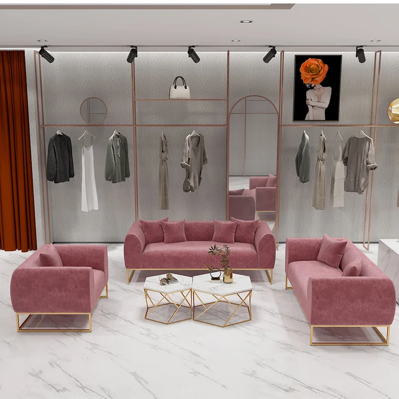 Leisure Modern Velvet Fabric home Furniture couch Living Room sofas pink sofa