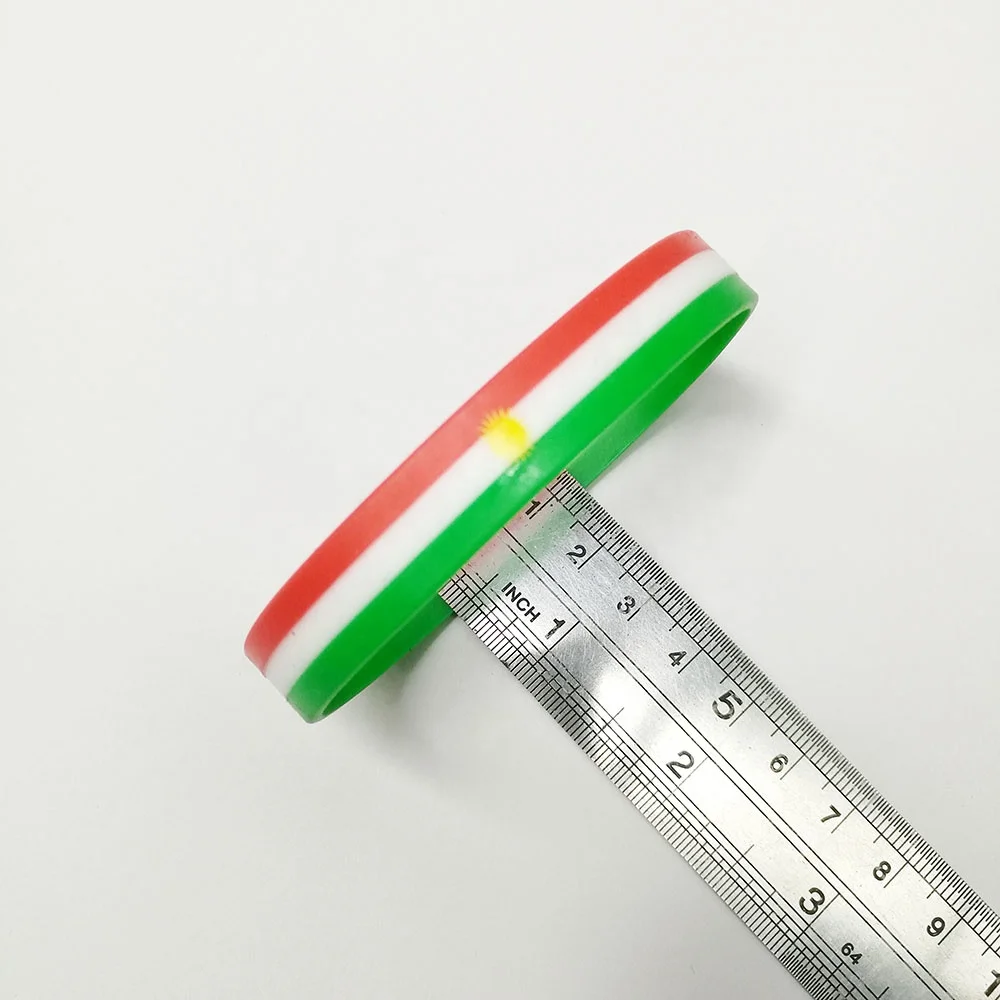 Customized Flag Layer Tricolors Strips Bassar Asad Syria Silicone Bracelet Wristband