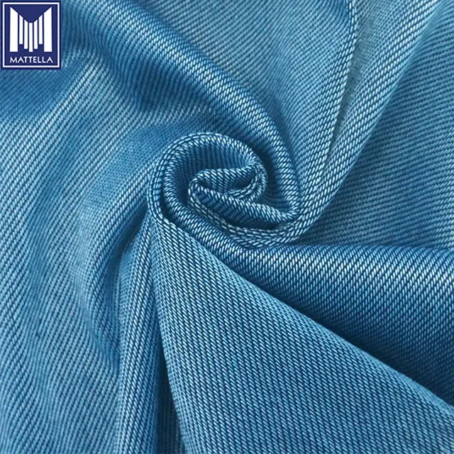 K8563 4 way  warp stretch 4% elastane french terry indigo knitted denim knit fabric wholesale per meter per kilogram