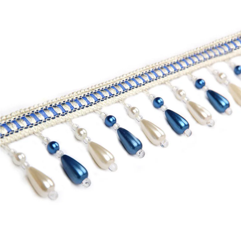 Glass Beaded Fringe Trim Beaded Glass Decorative Rhinestone Trimmings For Cushions