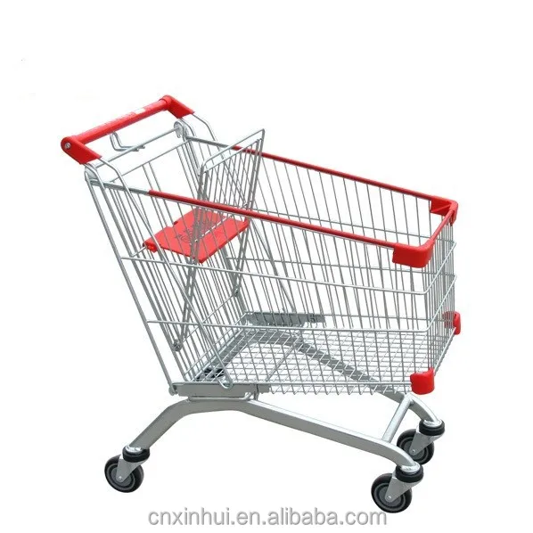 Wholesale factory manufacture Euro Type Shopping trolley/Supermarket shopping cart PVC/PU/TPR material castors with coins lock