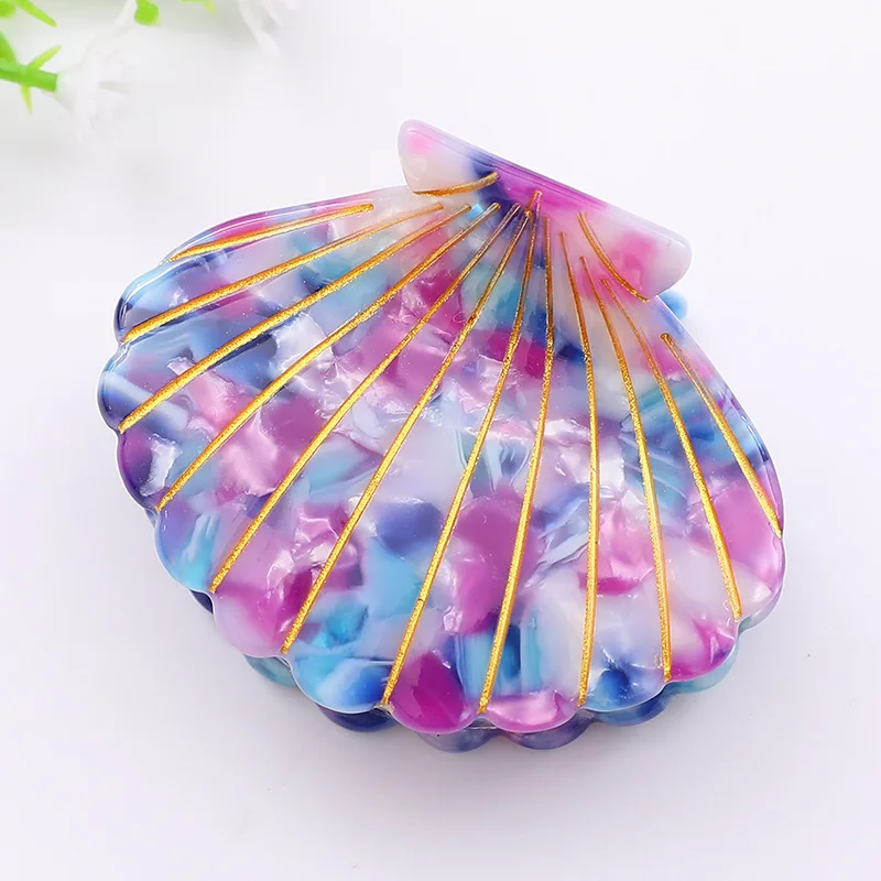 2019 Women Accessories Shell Shape Hair Clips For Women Acrylic Hair Claw