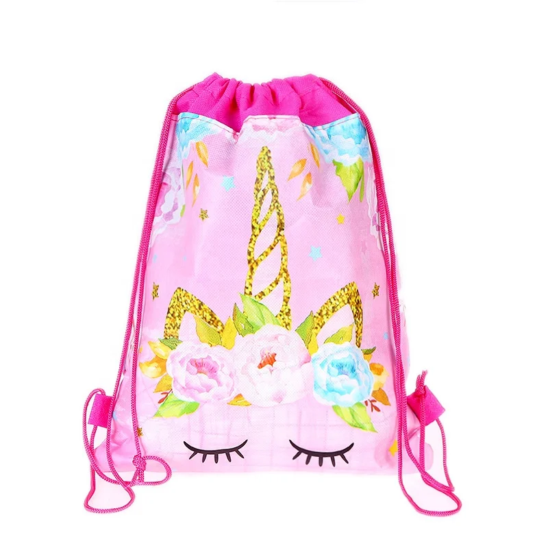 Unicorn Drawstring bag Women foldable shopping bag 3D Cartoon printing travel softback women mochila tote bag mens backpacks