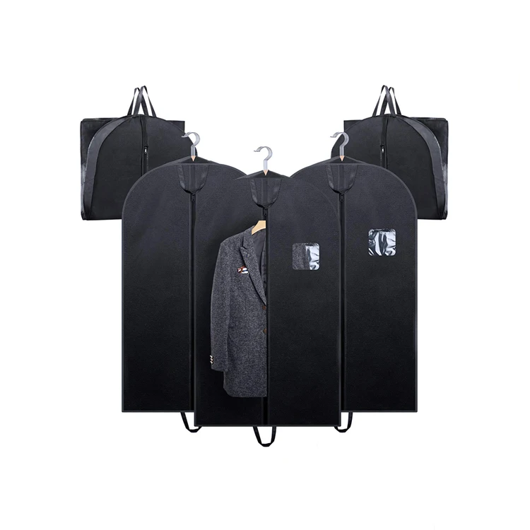 Eco-friendly suit cover folding breathable non woven garment bag travel with handles