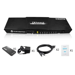 4 Port kvm switch hdmi 4 in 1 out Switch Support 4k