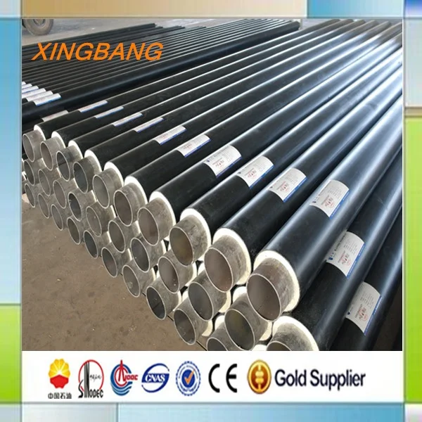 Подземная система водяного охлаждения, предварительно сформированная изоляция из полиуретана, 6 дюймов, теплоизоляционная стальная труба из пенополиуретана