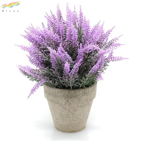 Plastic artificial lavender flower flocked bouquet decoration