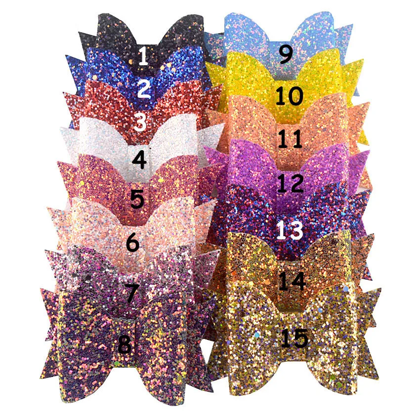 
9*5.5cm glitter sequin colorful bow with clip hot sale girl and cute child hair fashion accessories 