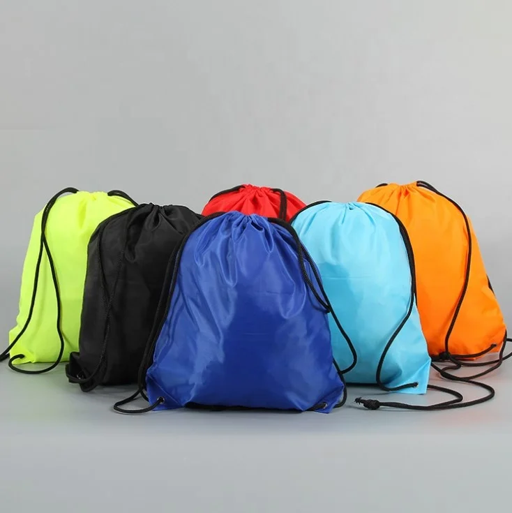 
Cheap custom logo sports backpack 210D polyester drawstring bag printing draw string bag for promotional 