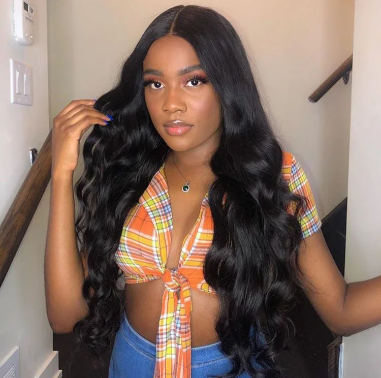 Прямая поставка, высококачественные китайские поставщики натуральных человеческих волос, кружевной передний парик, волнистые волосы 28 дюймов