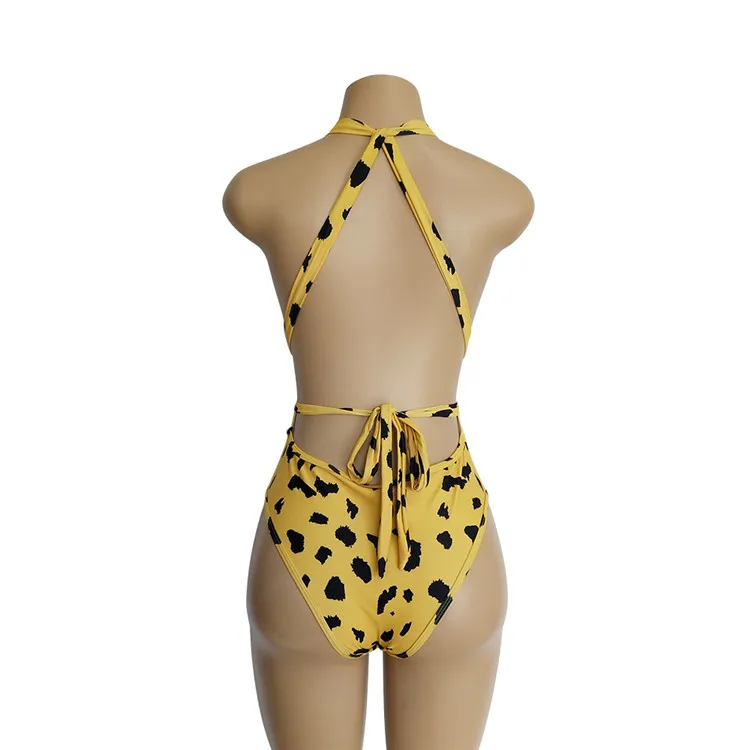 Cikini women 2019 sexy leopard one piece  print Backless brazilian bikini