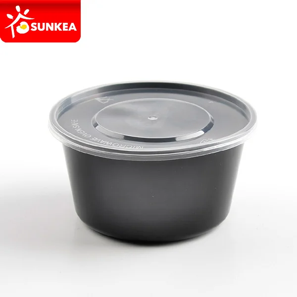 Disposable round wholesale plastic food container with lid