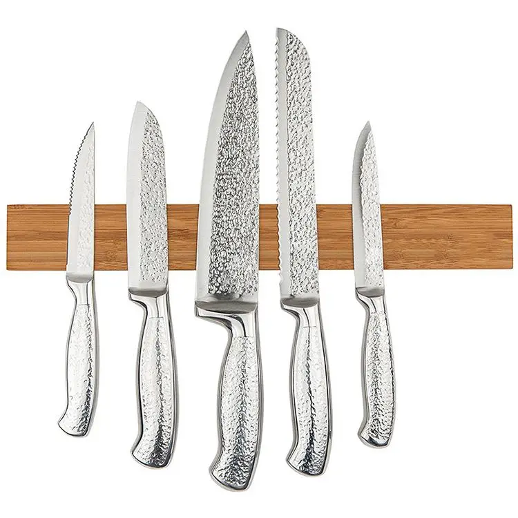 Solid Bamboo Magnetic Knife Holder Wood Wall Mounted Knife Strip Multi-purpose Usage knife magnetic holder