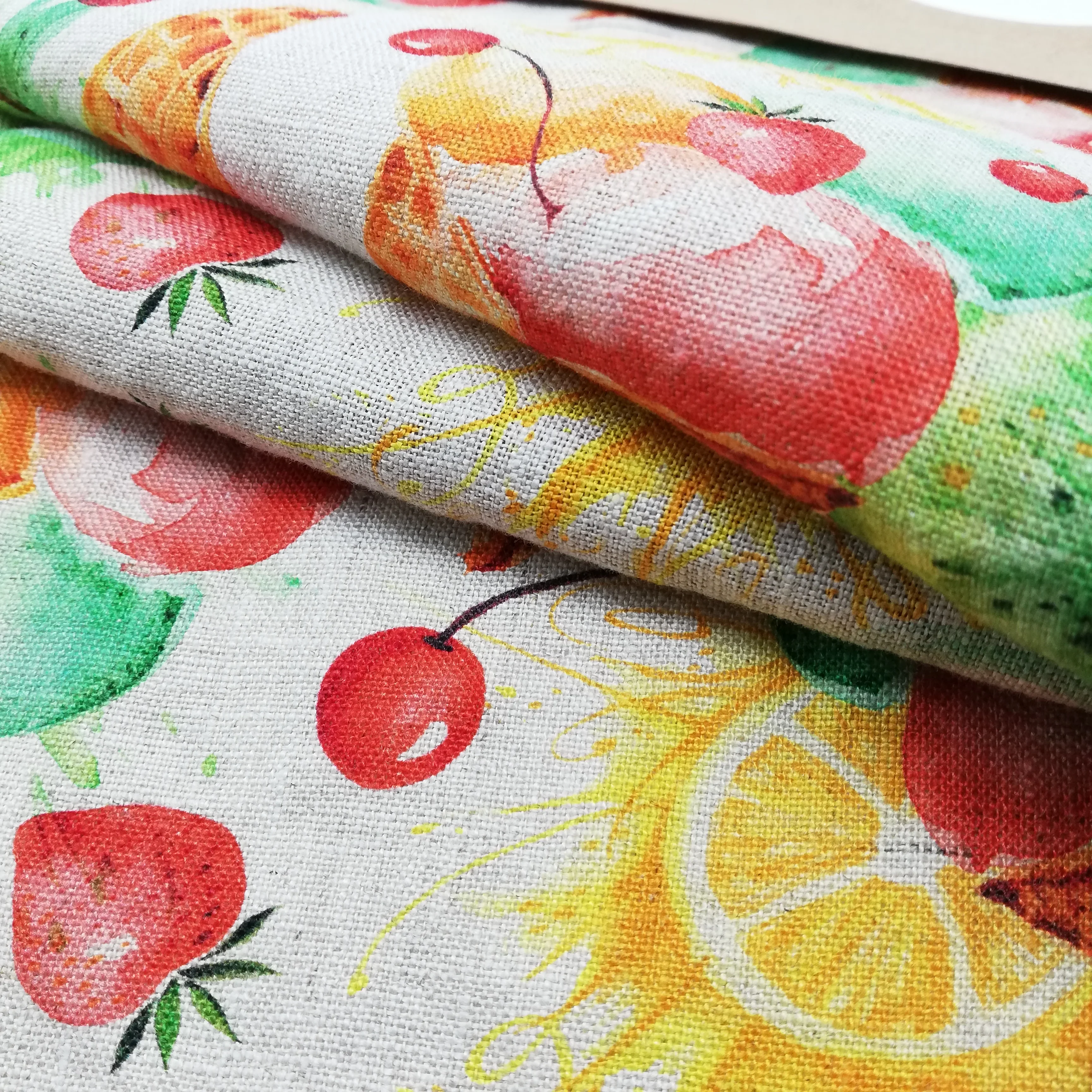 Wholesale Custom Printed 100% Linen Fabric for Tablecloth Dress Shirt