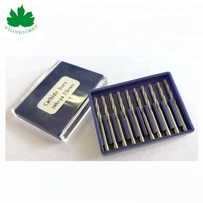 Quality Dental Tungsten Steel Carbide Burs For Dentisit Dental Lab Zekrya FG/RA/FGL Burs 23mm