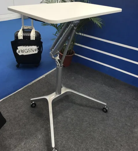 
Movable school trainning height adjustable standing up gas lift laptop computer desk 