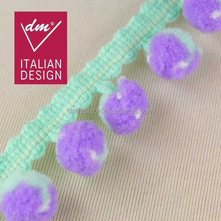 Wholesale Italy design pom pom fringe/pom pom lace/indian pom pom trim
