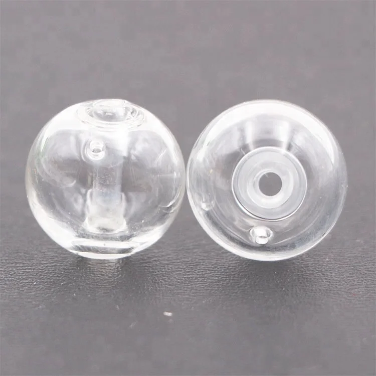 Hand Blown Hollow glass beads Mini Essential Oils Perfume Ball Glass Hollow Beads with side Pinhole for Necklace Bracelet kits