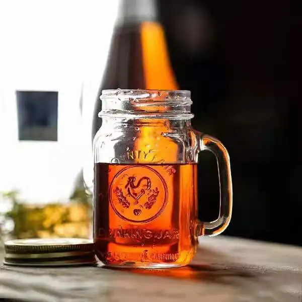 265 мл Лидер продаж стеклянная банка с тиснением под