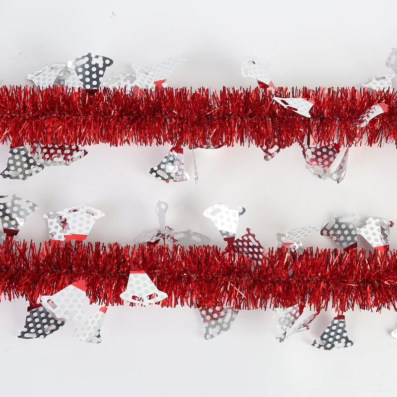 Металлическая Серебристая ПВХ Рождественская мишура, звезда мишура, проводные гирлянды