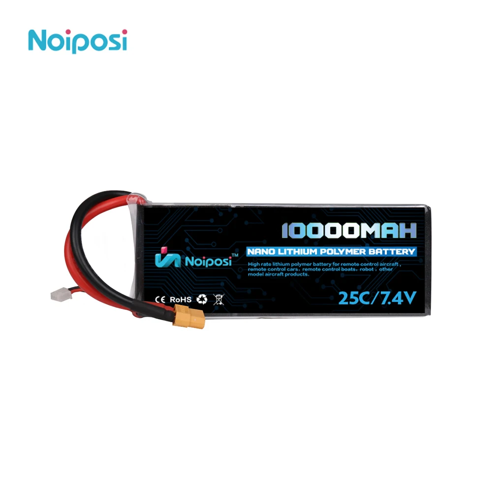 High Capacity Lipo Battery 10000mAh 7.4V 2S 25C RC lithium polymer