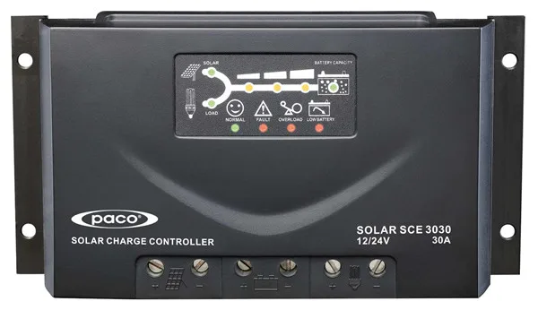 China PACO brand PWM 12V/24V Solar Charge Controller 30A