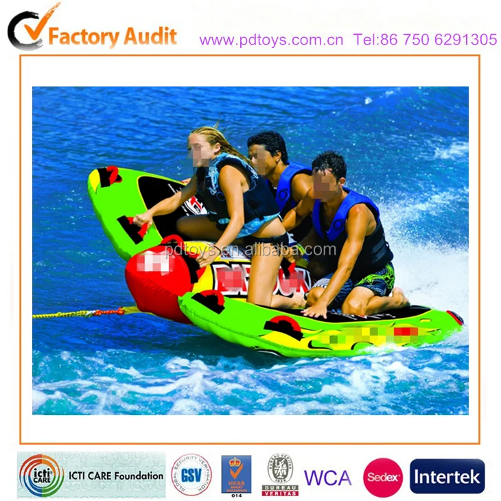 Outdoor PVC Inflatable Tow Tube for Water Sports Indoor Use Surf Shape Max Capacity 100kg Vinyl Material Schools Shopping Malls