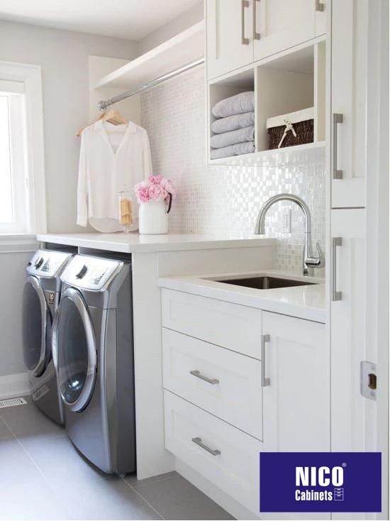 NICOCABINET Modern Bathroom Laundry Washing Machine Cabinet