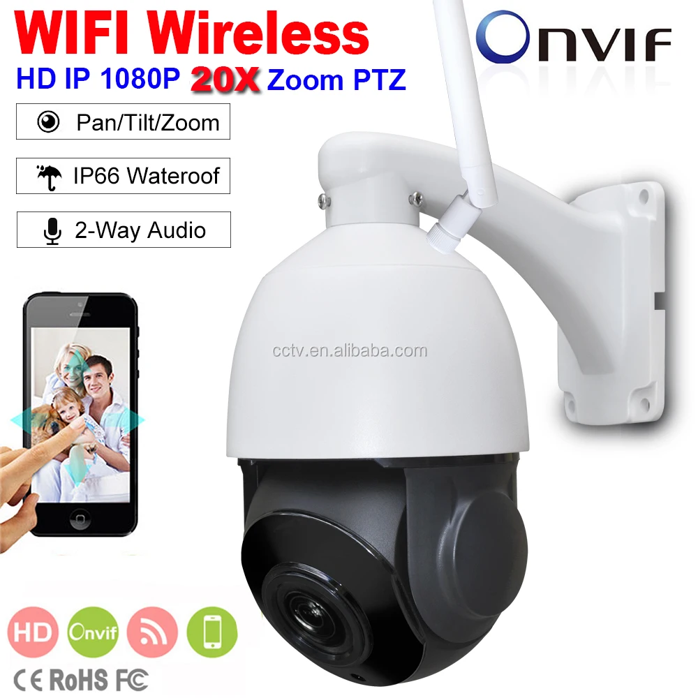 
Outdoor Security FULL HD IP 1080P Wireless Speed Dome WIFI PTZ Camera 2-Way Audio 2MP PTZ Camera 20X ZOOM Camhi P2P Mobile View 