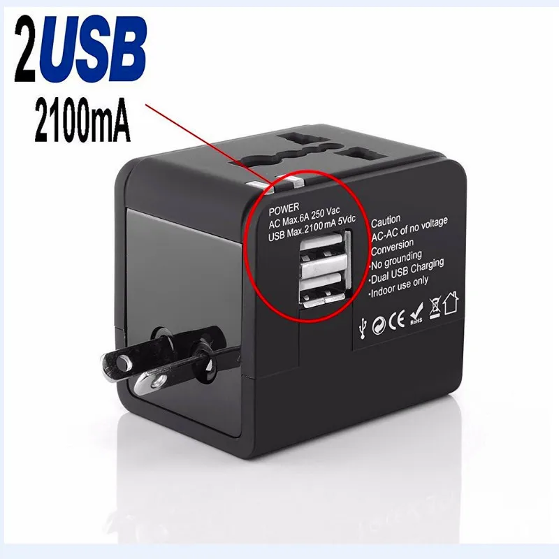 
All in one world travel ac dc 5v 2a power adapter charger for USA Australia Europe UK smart multi electric plug 