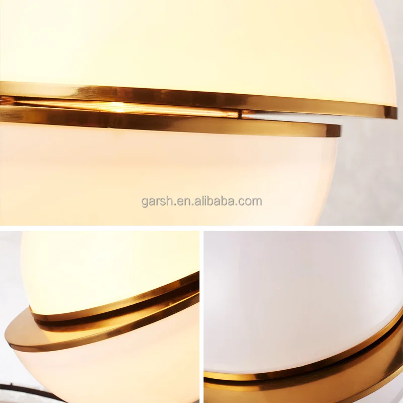 Golden Iron Milk White Modern Acrylic Pendant Light
