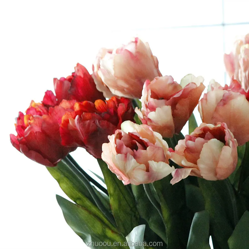 New Design China Wholesale Holland Artificial Flowers Silk Tulip Bulbs for Home Office Decoration